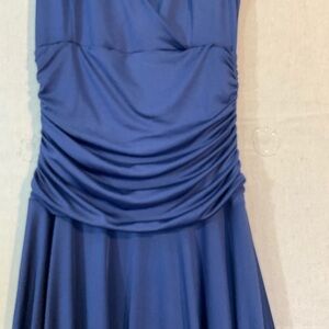 COPY - Navy BlueRuched  Sleeveless Dress, small, Midi, Excellent Condition